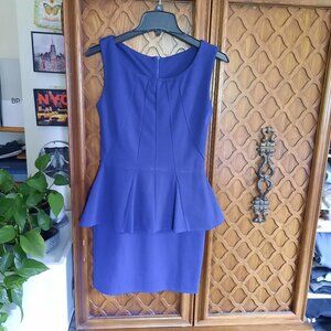 Cobolt Blue Sleeveless Peplum Bodycon Dress - Size XS